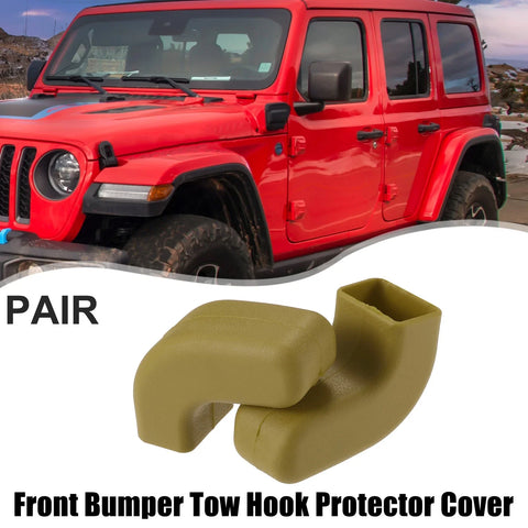 Jeep Wrangler JK JL Front Bumper Tow Hook Protective Covers (2018-2023)
