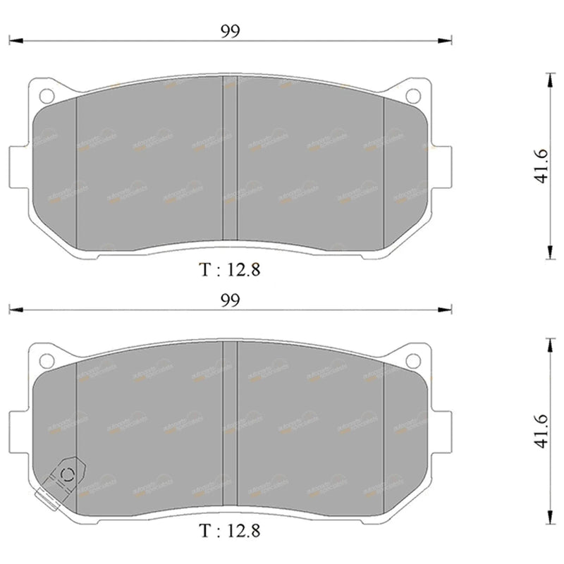 Kia Spectra FB Rear Disc Brake Pads Set (2001 - 2004)