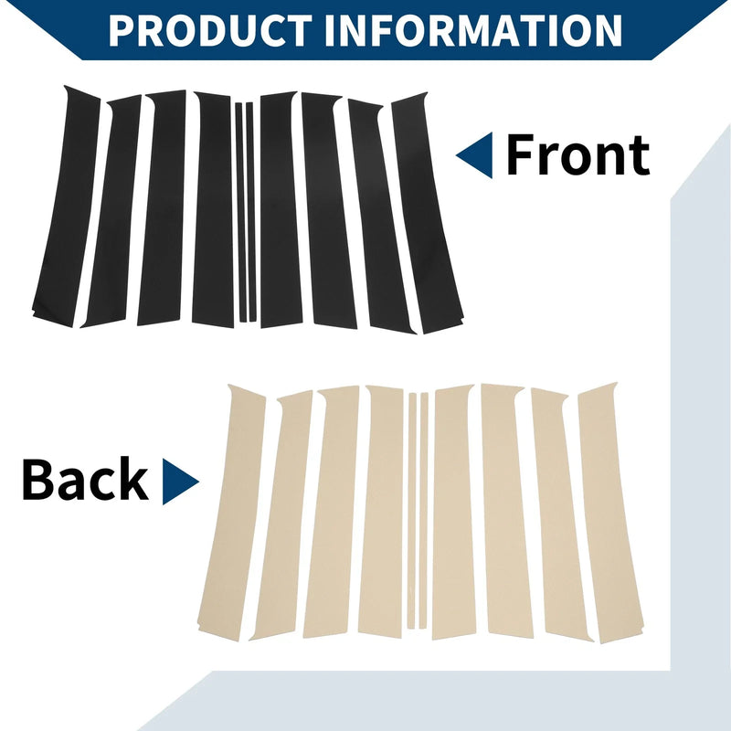 Jeep Grand Cherokee (2005-2010) Black 10 x Door Pillar Window Trim