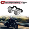 1 x Motorcycle Riding Goggles Black Lens Bright Silver Frame Glass ABS
