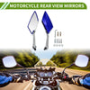 Motorcycle Prismatic Shape Silver Blue Plastic M8/M10 Rear View Mirrors