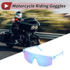 1 x Motorcycle Riding Goggles Blue Lens Blue Frame PC Cycling Sunglasses