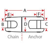 6-8mm Chain 316 Stainless 2500Kg Break Load Anchor Swivel Connector