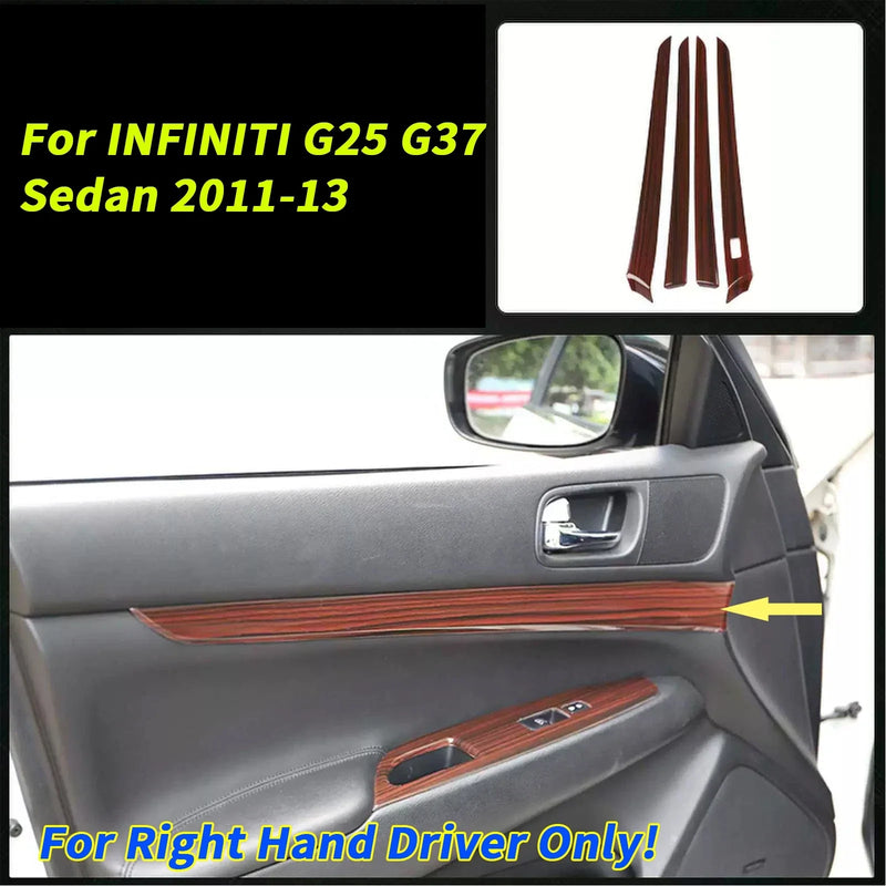 Infiniti G25 G35 G37 RHD Wood Grain Door Panel Cover (2011–2013)