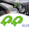 Jeep Wrangler JL 2 x Green Hood Latch Lock Catch Brackets Covers (2018-2021)