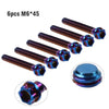Bike Motorcycle 6pcs M6x45mm Titanium Torx Head Flange Bolts