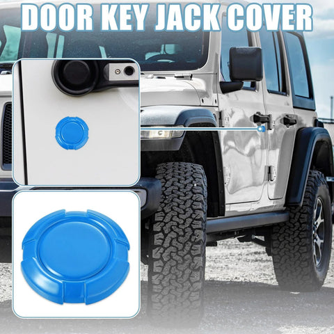 Jeep Wrangler JL JLU (2018-2021) - 3 x Blue ABS Car Door Key Jack Cover