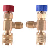 Air Conditioner Adapter R22 R410 1/4" 5/16" Coolant Safety Valve