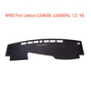 Lexus LS460L LS600hL RHD Black Dash Mat Cape (2012–2016)