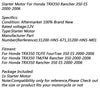 Honda TRX350 FourTrax 350 Rancher Electric Motor (2006)