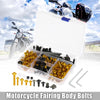 Suzuki Kawasaki BMW 195pcs Motorcycle Fairing Bolts Gold Tone