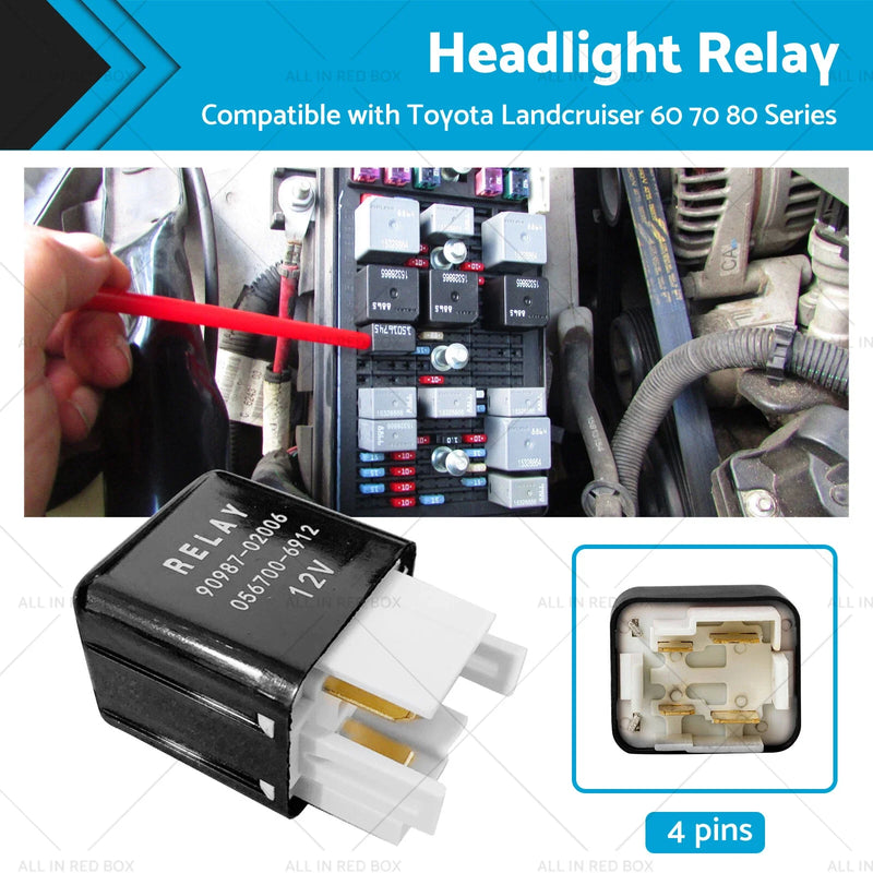 Toyota Landcruiser 12V Headlight Relay 4 Pins (60-80)