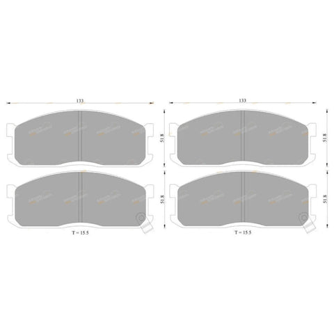 Mazda E2200 Front Disc Brake Pad Set 2.2L (1984-1997)