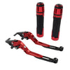 Suzuki GSX-S750 Red Extendable Brake Clutch Levers & Handlebar Grips (2017-2023)