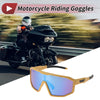 Motorcycle Riding Goggles Blue Lens Yellow Red Frame Tri-Acetyl Cellulos