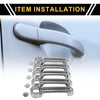 Jeep Wrangler JK JKU (2007-2015) Silver Tone Door Handle Bowl Cover Set