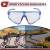 1 Pc Motorcycle Riding Goggles Light Gray Lens Blue Frame PC Cycling Sunglasses