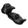 Harley Street Glide Black Driver Passenger Seat & Backrest Pad (14-23)