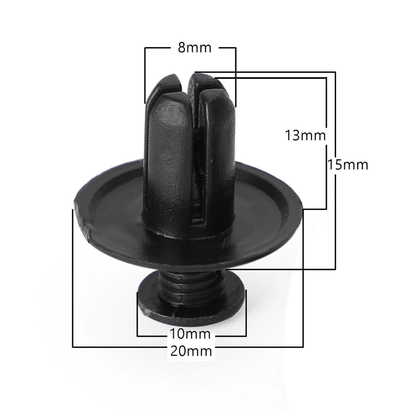 Motorcycle, Car, Scooter, ATV 10 x 8mm Mounting Fairing Clips