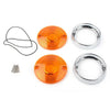 Harley Touring Road King Turn Signal Bezels Yellow Lens Covers (2009-2023)