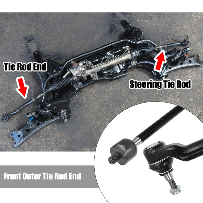 Ford Focus, C-Max, Escape 4pcs Front Inner Outer Tie Rods (2012-2017)