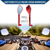 Pair Motorcycle Rear View Mirrors Prismatic Shape Red Aluminum Alloy