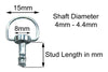 Aprilia RSV fork head D ring fasteners / S 4mm / D ring fasteners