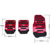 Car Accessories Red Non-Slip Gas Brake Foot Pedal Pad Cover (3 x Pieces)
