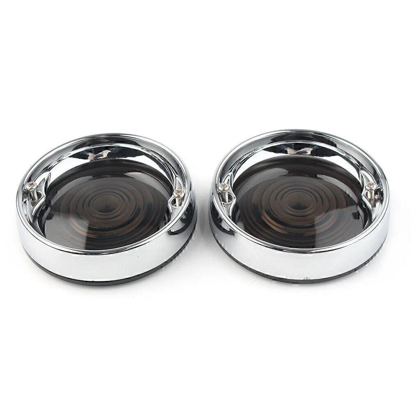 Harley Touring Road King Turn Signal Bezels Smoke Lens Covers (2009-2023)