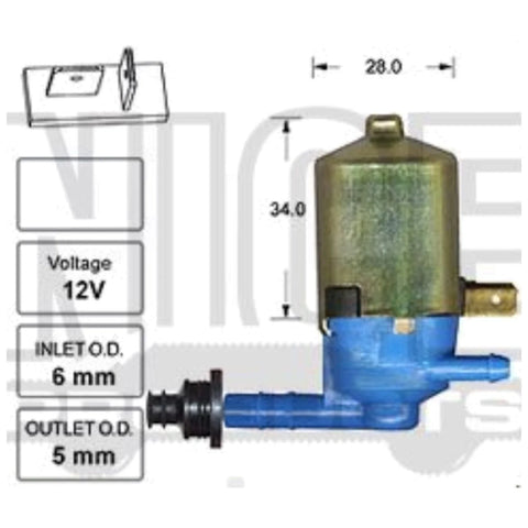 Toyota Hilux RN20 RN25 4cyl 1.6L 12R Windscreen Washer Pump (1972-1977)