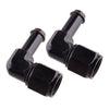 2 x 6AN AN6 Female to 3/8" Swivel Fitting Hose 90 Degree Elbow Adapter