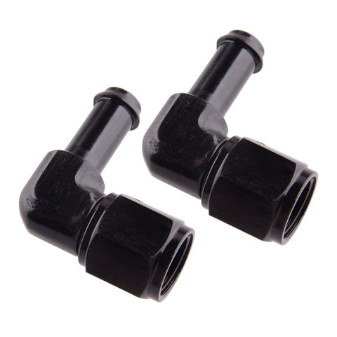 2 x 6AN AN6 Female to 3/8" Swivel Fitting Hose 90 Degree Elbow Adapter