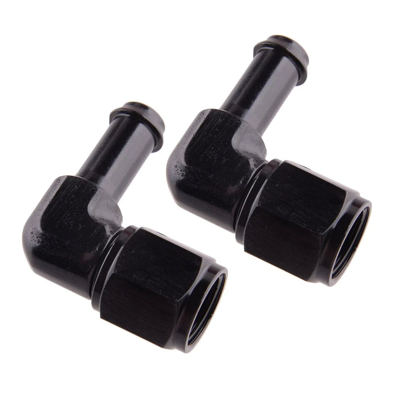 2 x 6AN AN6 Female to 3/8" Swivel Fitting Hose 90 Degree Elbow Adapter