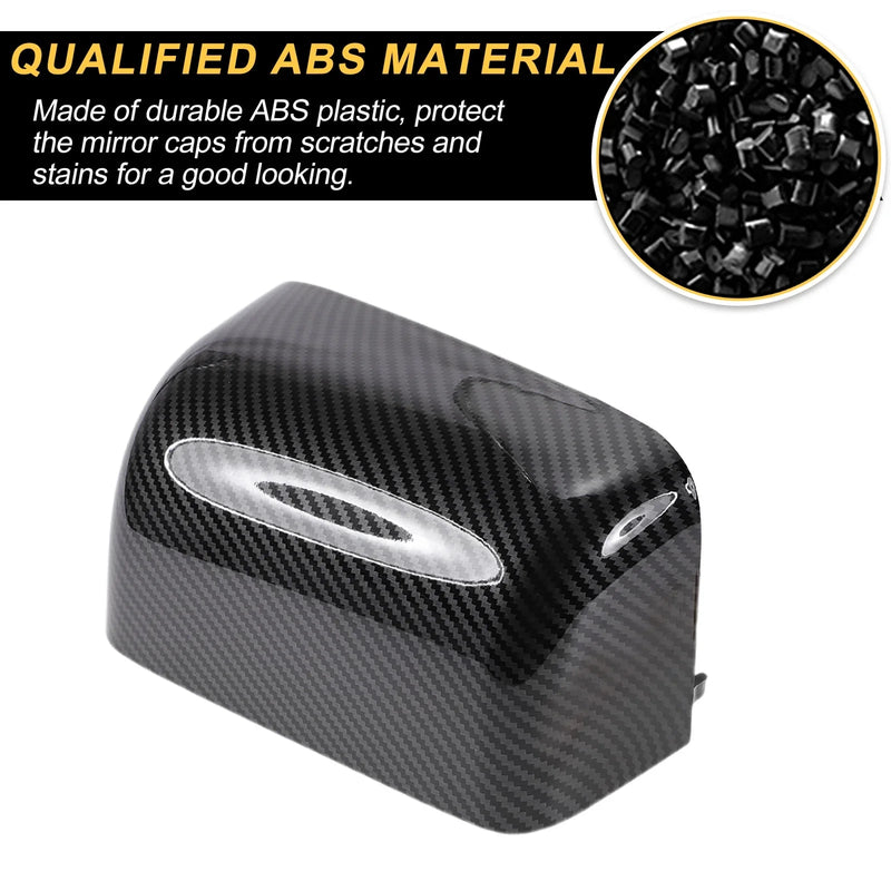 Ford Excursion F150 F250 Rearview Mirror Cover Cap 2 x Black Carbon Fiber