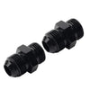 Black Aluminum AN8 Flare to 8AN ORB Male Fitting Adapter w/ O-Rings