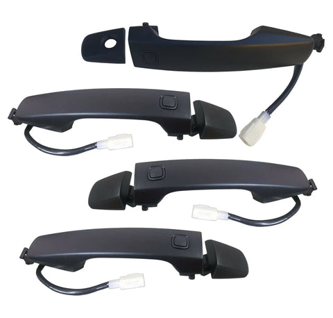 Toyota Landcruiser 2007-2021 4 x Black Front Rear Outer Door Handle Set