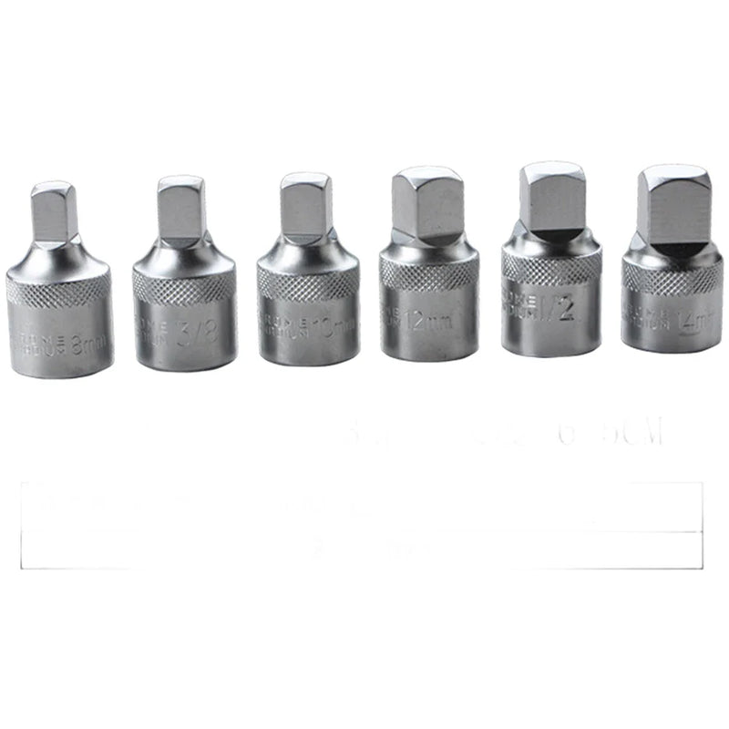 Vehicle Engine Maintenance Square Drive Oil Pan Socket Wrench 6PC Set