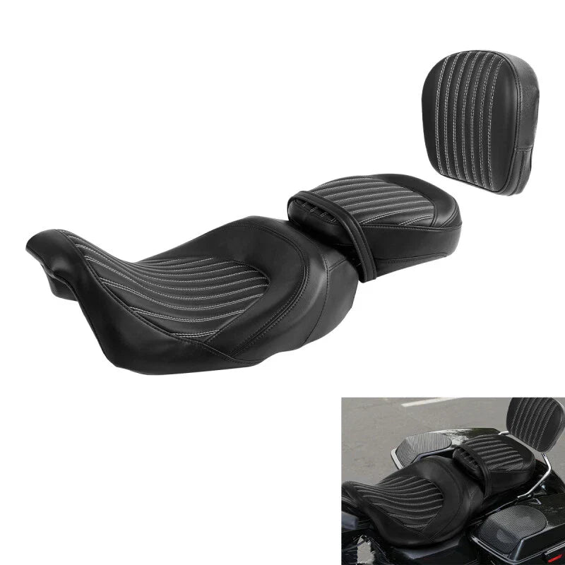 Harley Electra Glide Driver Passenger Seat with Backrest (2009-2023)