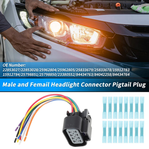 Chevrolet Male and Female Headlights Connector Harness Plug Wire