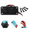 Car Marine 12V 2 Gang Toggle Rocker Switch Panel Blue LED Light