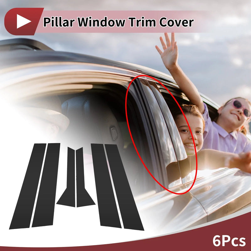 Hyundai Accent Hatchback (2011-2017) Black Door Pillar Window Trim