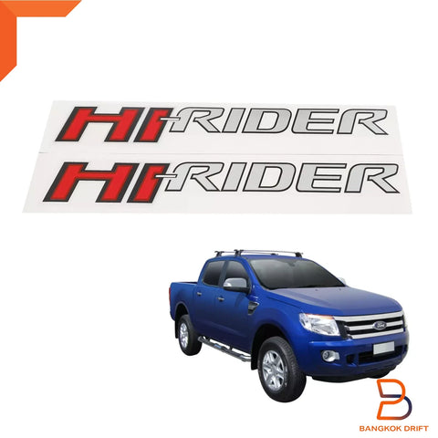 Ford Ranger PX MK1 T6 Red Silver HI-RIDER Side Decal Stickers (11-15)