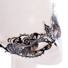 Venetian Metal Filigree Laser Cut Masquerade Black Mask with Rhinestones
