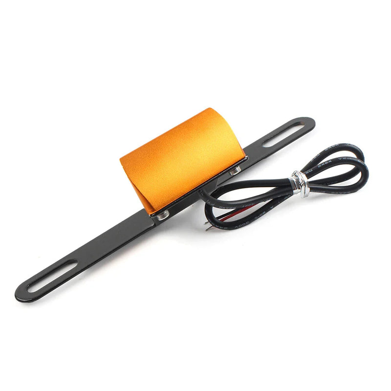 Motorcycle Orange LED Brake Tail Light License Plate Mount Holder Bracket