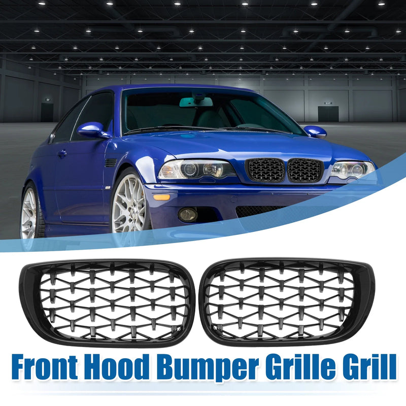 BMW 3 Series (2002-2005) Gloss Black Front Hood Bumper Grille