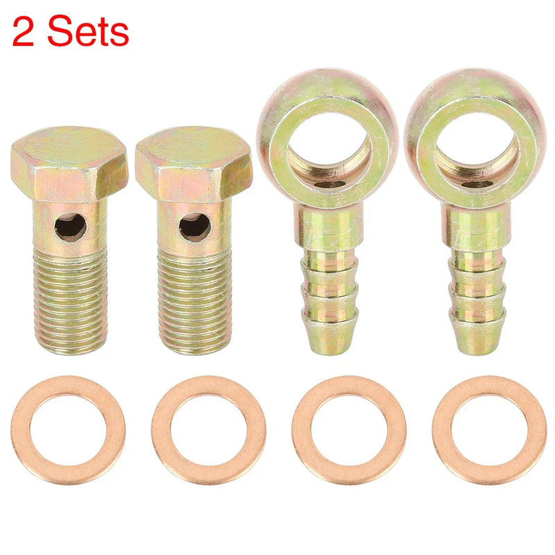 Motorcycle Car Bolt Fittings Metal / 2 x 10mm Banjo Hose Barb /