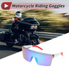 1 Motorcycle Riding Goggles Green Lens White Frame PC Cycling Sunglasses