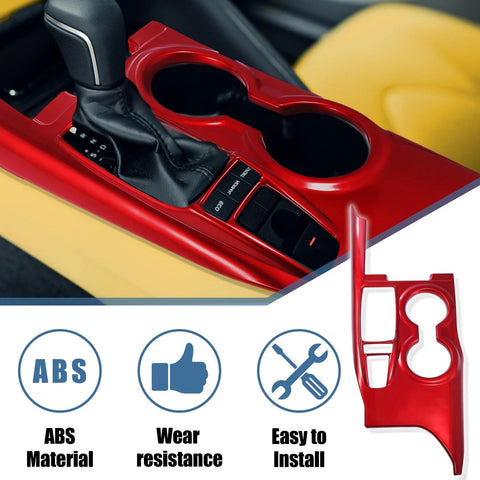 Toyota Camry Red Gear Shift Frame Console Panel Trims Cover Holder Decor