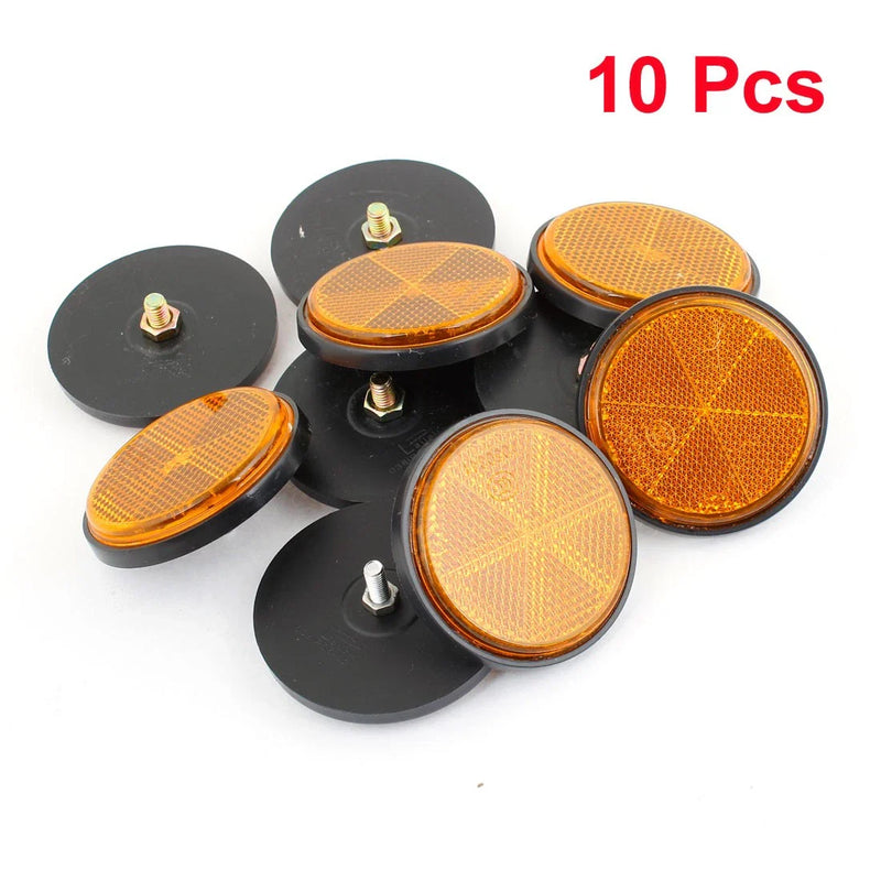 Motorcycle / Scooter Reflector / 2.4" x 0.8" / 10 x Plastic Round Reflective Reflector