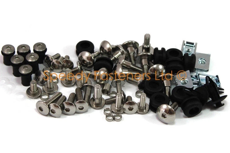 Suzuki GSX1300R Hayab Stainless Fairing Bolts Clips Grommets (1999–2007)